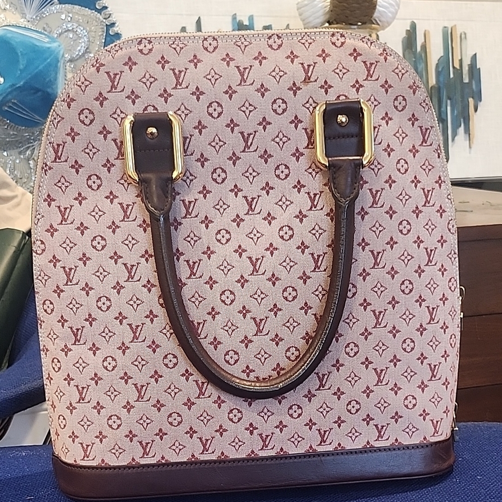 Louis Vuitton Red and Brown Shoulder Bag with Monogram